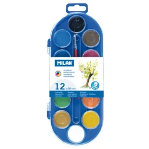 Acuarelas 12 colores Milan