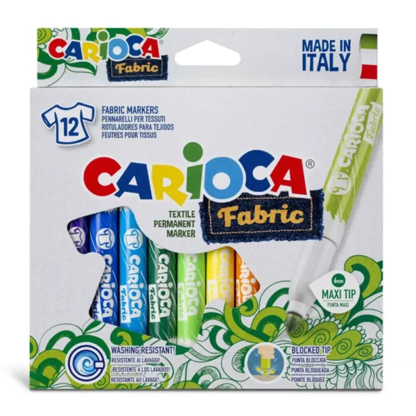 Rotuladores para tejidos Carioca 12 uds