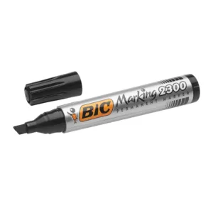 Rotulador permanente Bic punta biselada negro
