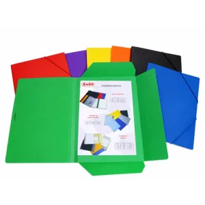 Carpeta carton folio con gomas y solapa colores surtidos